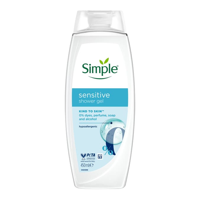Simple Kind to Skin Shower Gel Sensitive 450ml