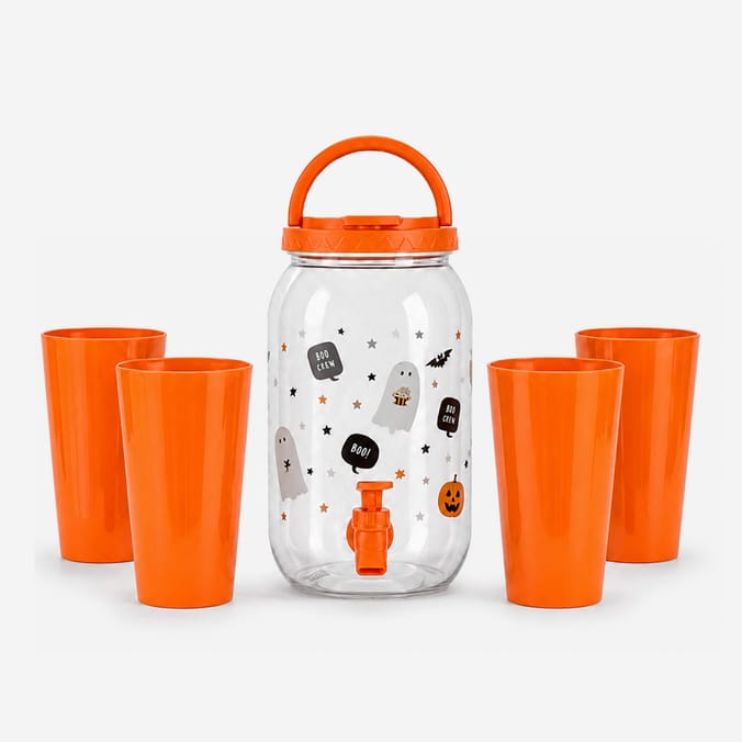 Haunted House Halloween Drink Dispenser With 4 Cups