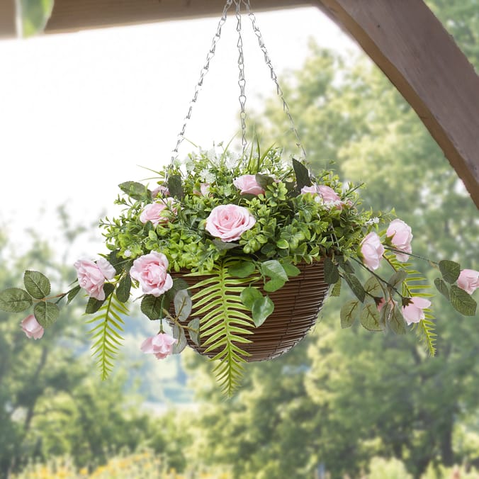  Jardin Artificial Rose Hanging Basket