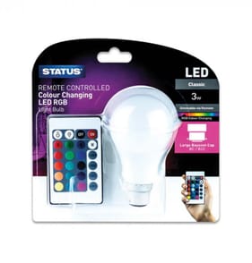 Status 3W Remote Controlled Colour Changing LED Bulb