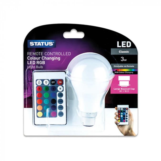 Status 3W Remote Controlled Colour Changing LED Bulb