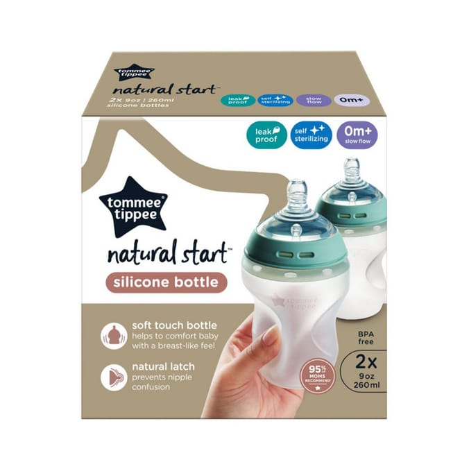 Tommee Tippee Natural Start Silicone Baby Bottle 2 Pack
