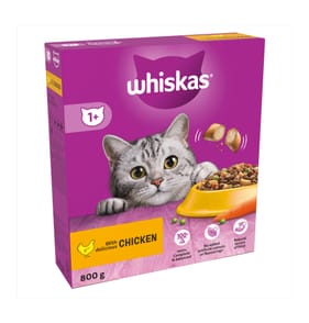 Whiskas 1+ Adult Dry Cat Food 800g - Chicken