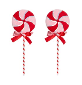 Festive Feeling Plush Lollipop - Red/Pink x2