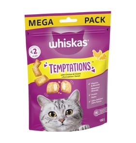 Whiskas Temptations Adult Cat Treats With Chicken & Cheese 180g