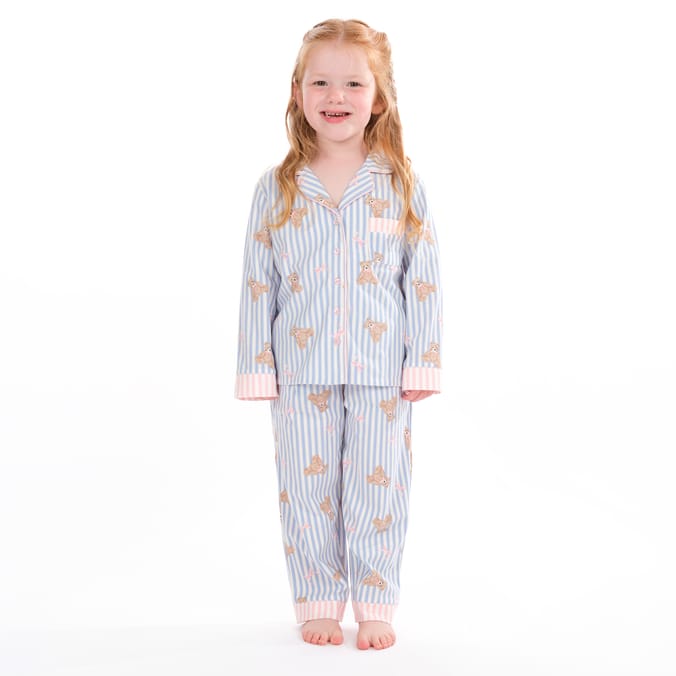 Originals Girls Blue Stripe Bear Pyjamas