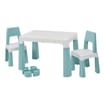Liberty House Toys Kids Height Adjustable Table and Two Chairs Set - White & Green