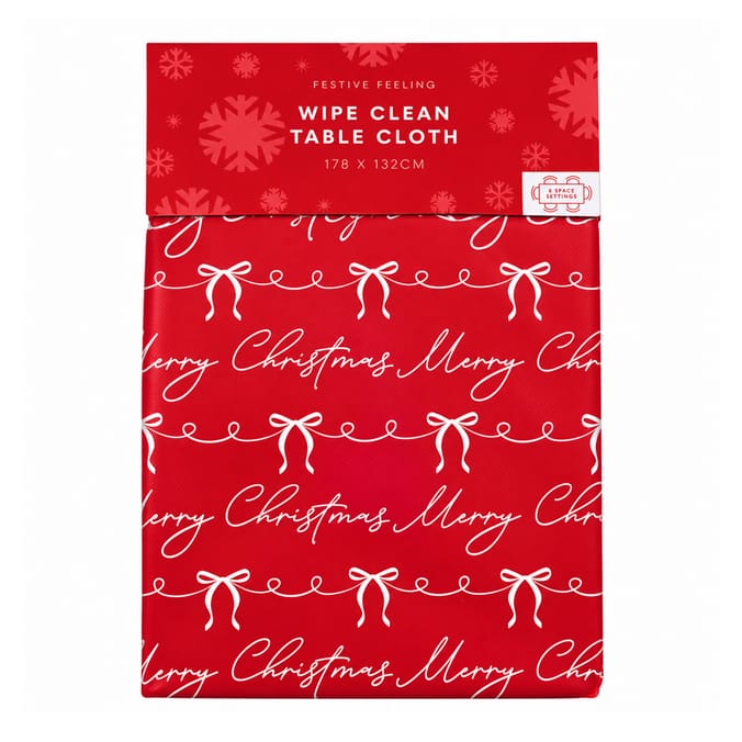 Festive Feeling Wipe Clean Table Cloth - Merry Christmas