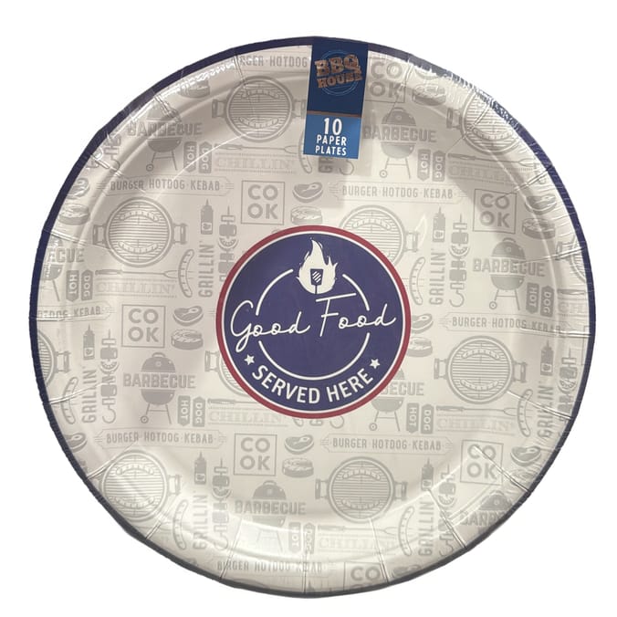BBQ House 10 Paper Plates
