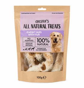 Chester's All Natural Treats Rabbit Ears With Fur 100g