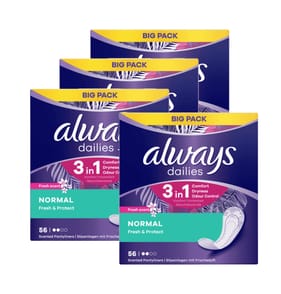 Always Panty Liner Fresh & Protect Normal 56 Pack x4