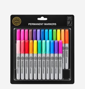 Colvin & Co Permanent Coloured Markers 24 Pack