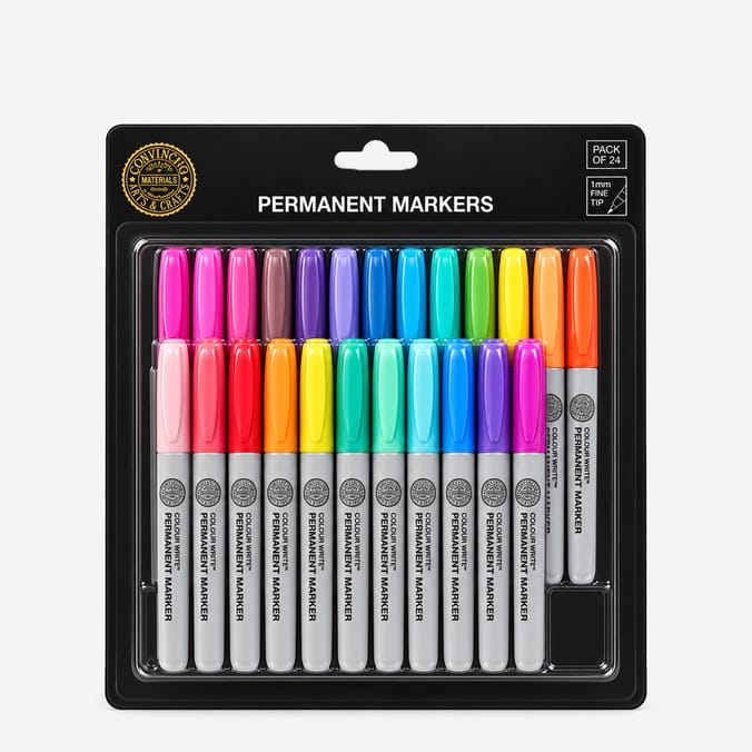 Colvin & Co Permanent Coloured Markers 24 Pack