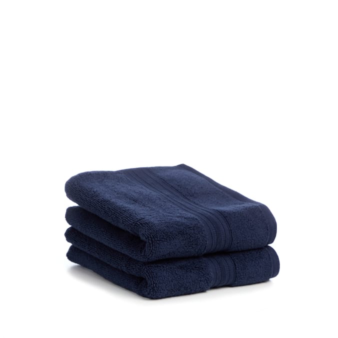 Home Collections Navy 2 Luxury Hand Towels Home Bargains