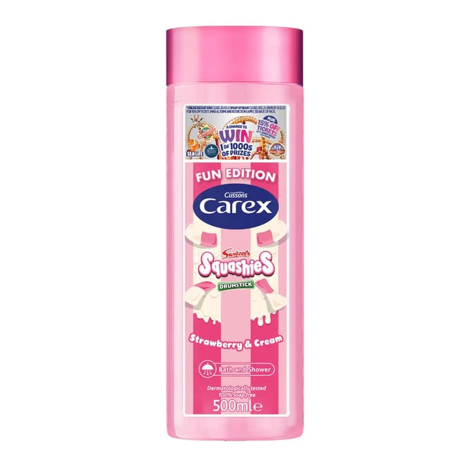 Carex Squashies Drumstick Shower Gel 500ml - Strawberry & Cream