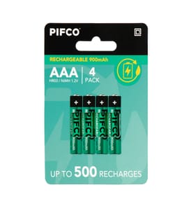 Pifco AAA Rechargeable 900mAh Batteries 4 Pack
