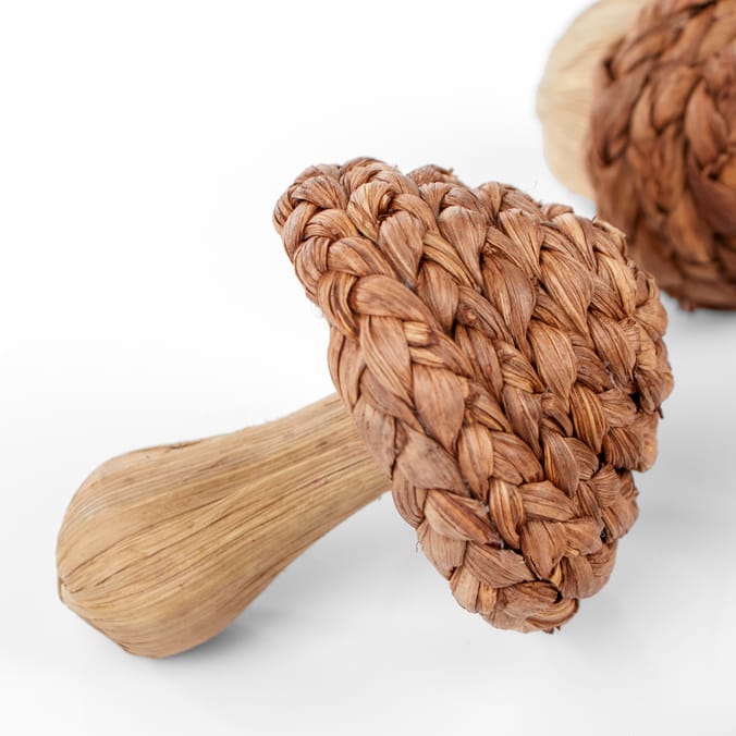 Hinch Home Wicker Mushrooms & Acorns Assorted