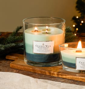 Crackle Wick Trio Scented Candle 1.2kg - Cosy Cabin