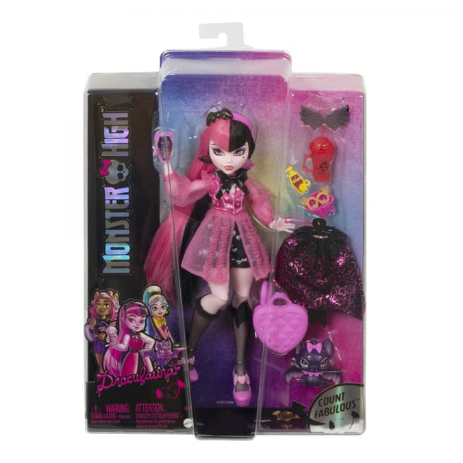 Monster High Doll with Pet Accessories Draculaura Home Bargains