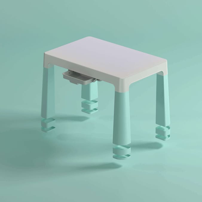 Liberty House Toys Kids Height Adjustable Table and Two Chairs Set - White & Green