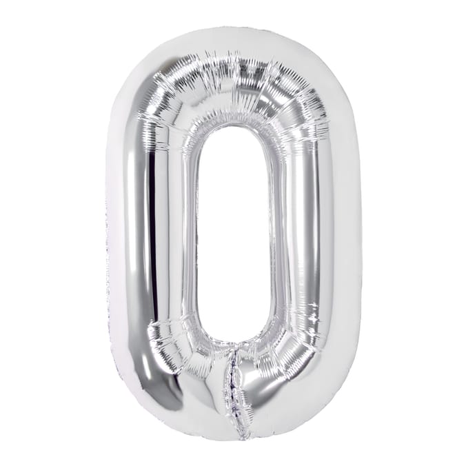 Lets Party Silver Foil 0 Balloon