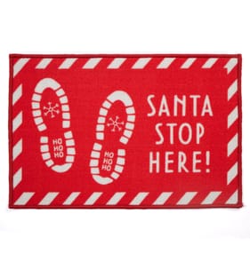 Festive Feeling Washable Printed Door Mat - Santa Stop Here