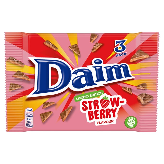 Daim Limited Edition Strawberry Flavour 3 Pack 84g