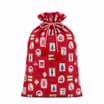 Sleigh Bells Large Canvas Novelty Christmas Sack - Red Stamps