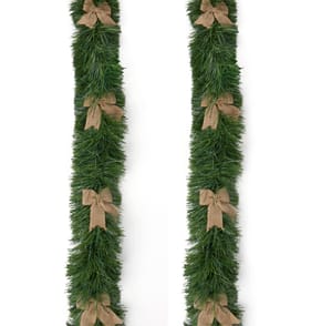Festive Feeling Christmas Tinsel With Bow - Natural