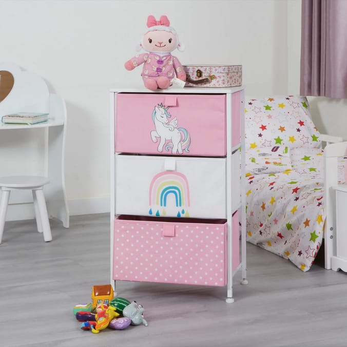 Liberty House Toys Kids Unicorn 3 Drawer Kids Storage Chest
