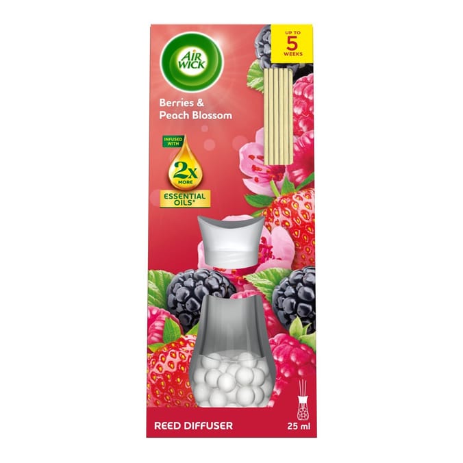 Air Wick Berries & Peach Blossom Essential Oils Reeds Diffuser 25ml