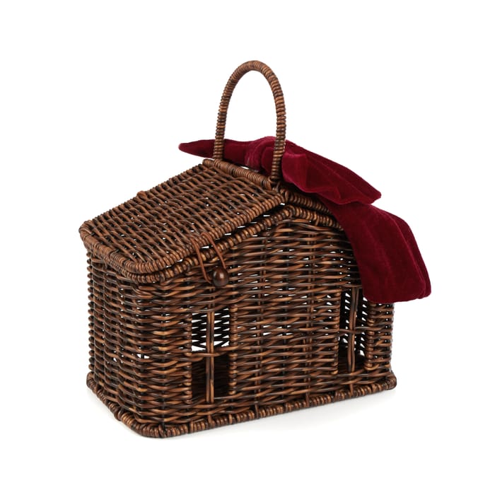 Festive Feeling Alpine Woods Rattan House Basket With Bow