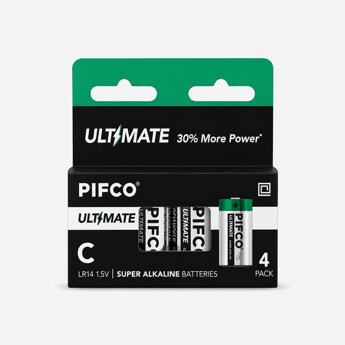 Pifco C Ultimate Super Alkaline Batteries 4 Pack
