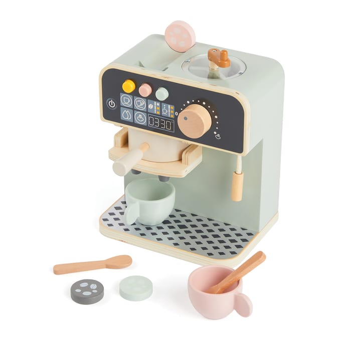 Let's Play Wooden Barista Set with Coffee Bean Grinder