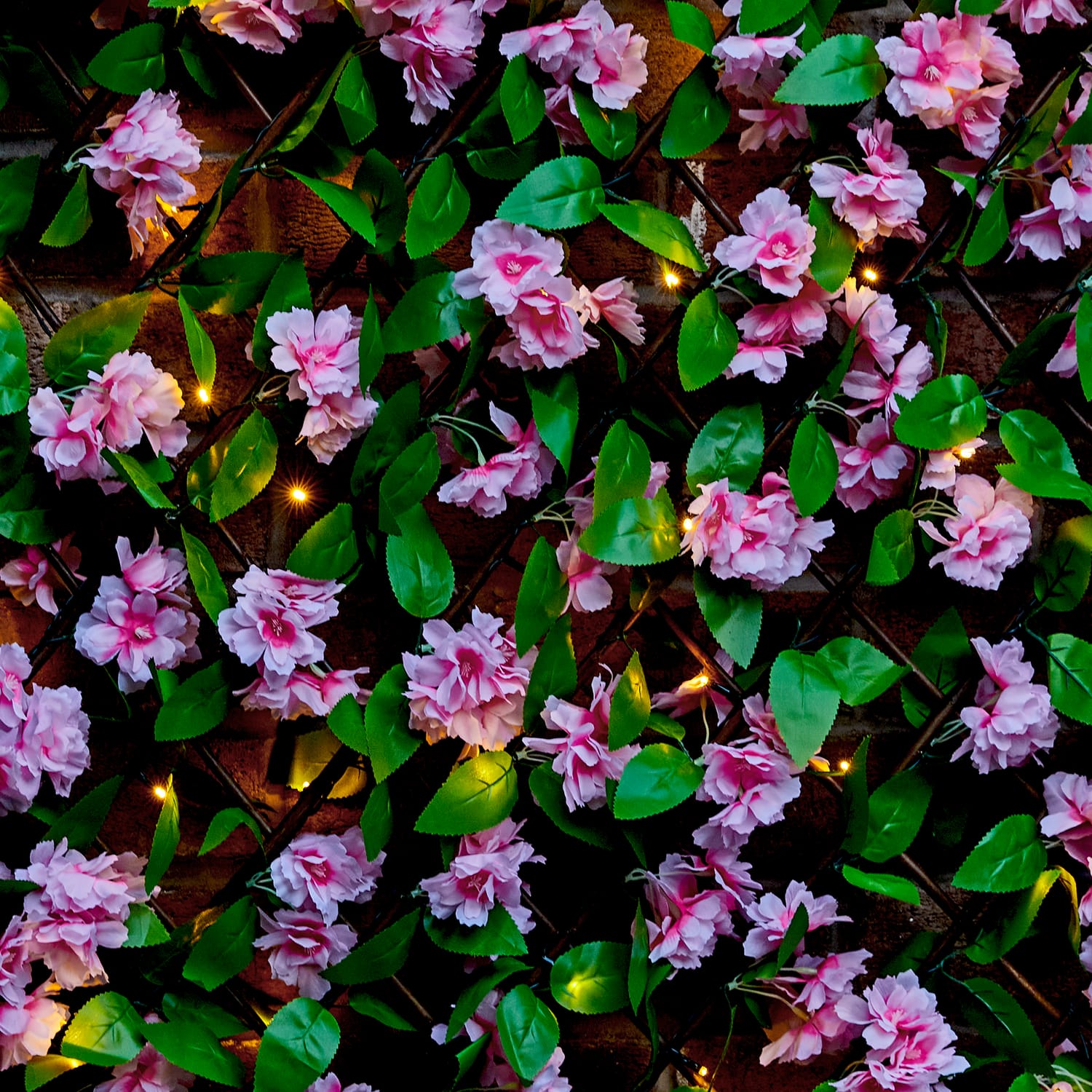 Firefly Pink Blossom Trellis Solar Lights Home Bargains