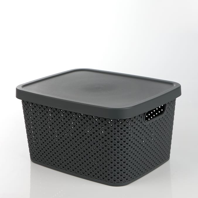 Diamond Storage Basket with Lid 7l