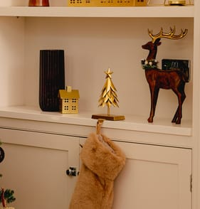 Winter Luxe Gold Tree Stocking Holder