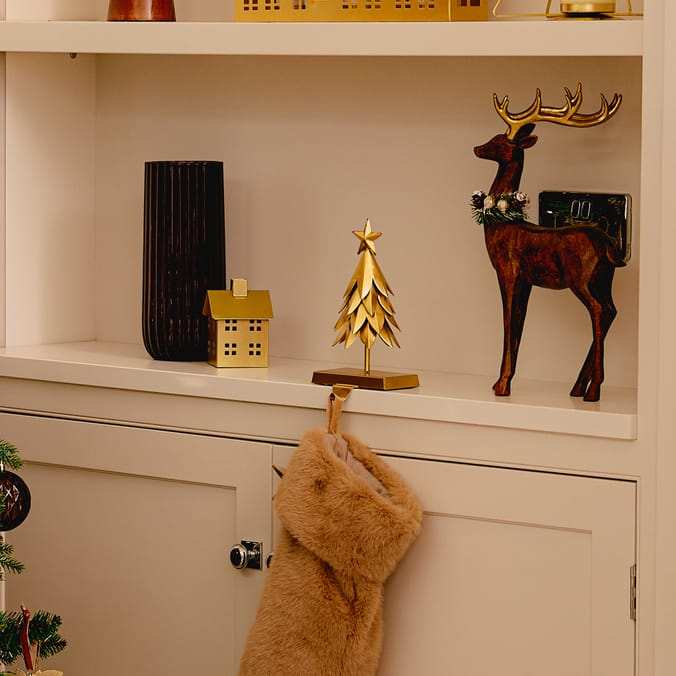 Winter Luxe Gold Tree Stocking Holder