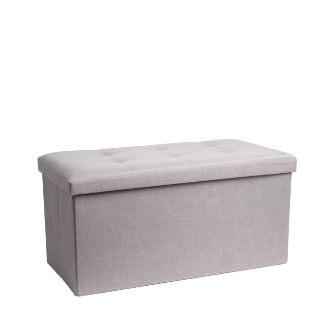 Home Collections Large Foldable Poly Linen Ottoman Home Bargains