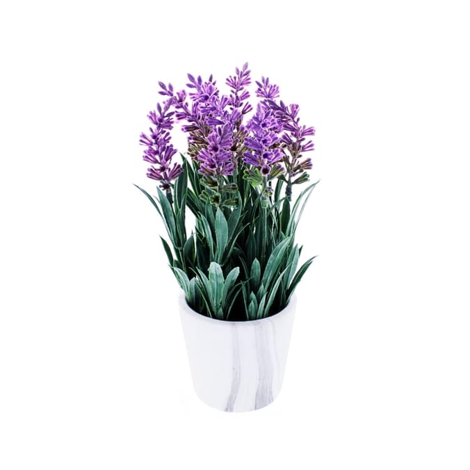 Home Collections Artificial Lavender in Marble Pot