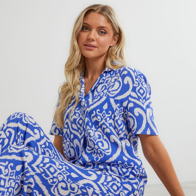 Originals Ladies Blue Printed Pyjama Set