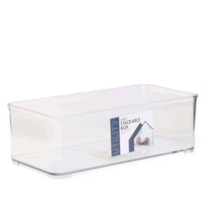 Stackable Box Single Utility Large Stackable Box | Home Bargains