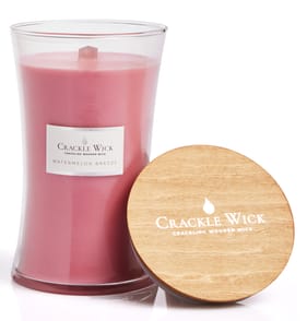 Crackle Wick Tall Hourglass Crackling Wooden Wick Scented Candle - Watermelon Breeze