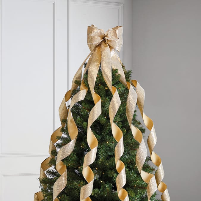 Festive Feeling Ribbon Tree Topper Home Bargains