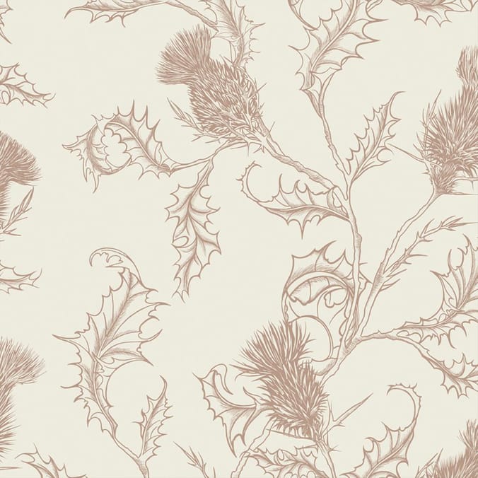 Thistle  Wallpaper 12630 - Cream/Rose Gold