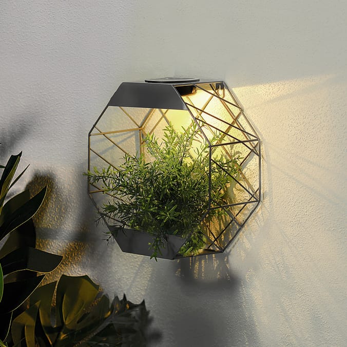 Firefly Octagonal Wall Planter Solar Light