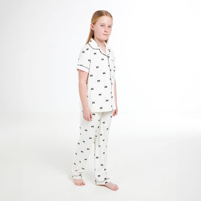 Originals Girls Button Bow Pyjamas with Scrunchy