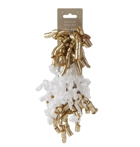 Festive Feeling Gold & White Curly Bows
