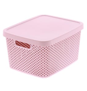Diamond 7L Storage with Lid  - Pink
