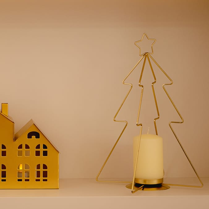 Winter Luxe Tree Candle Holder